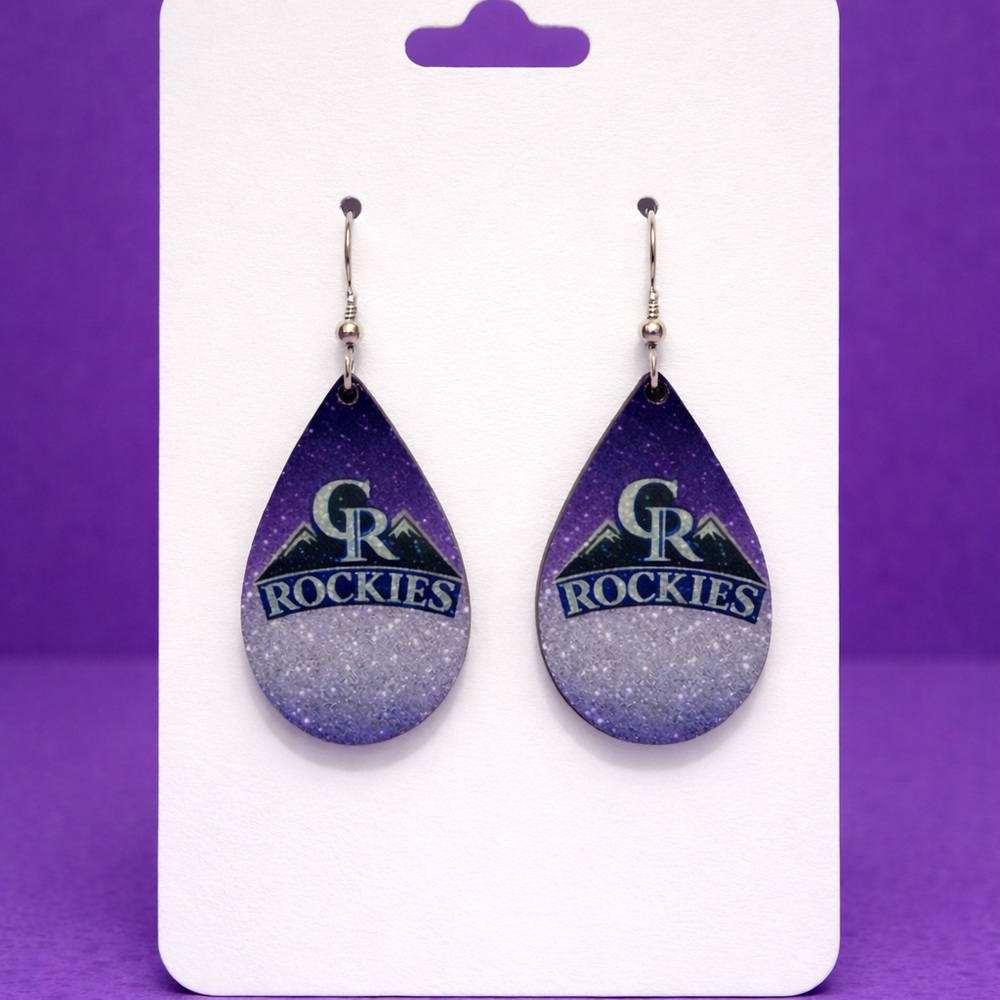 Purple Rockies Teardrop Earrings
